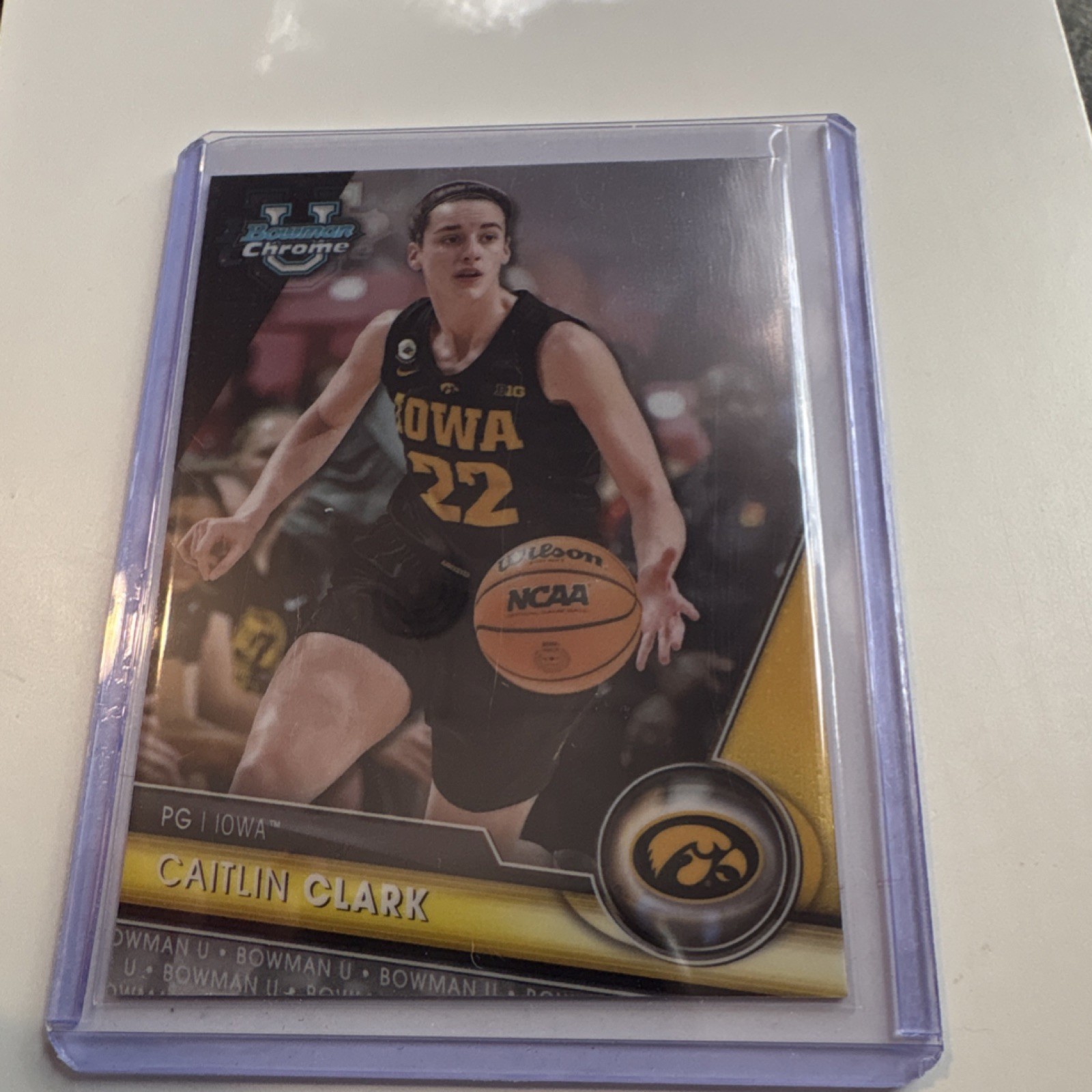 Topps 2023-24 Bowman University Chrome Caitlin Clark #34 Iowa Hawkeyes