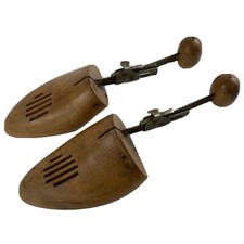 Vtg Pair MILLER Wooden Shoe Tree Stretcher Adjustable Form Keeper size 10 11"USA