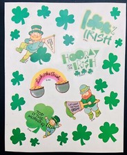 Vintage American Greetings St Patrick  s Day Luck O The Irish Sticker Sheet