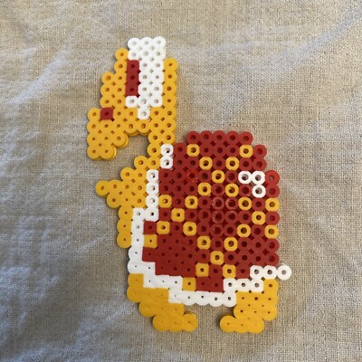 Koopa Troopa Sprite Pixel Art Perler Beads NES Red Retro Art Vintage Mario Bros.