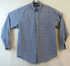 Nautica Mens Medium Long Sleeve Cotton Shirt Striped Blue