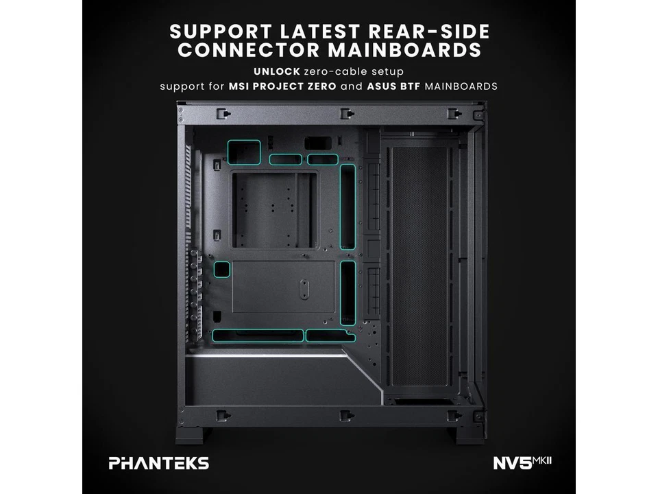 Phanteks NV5 MK2, Showcase Mid-Tower Chassis, Rear-Connect MB Support, - Image 3 of 4
