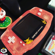  NEW Nintendo Game Boy Advance GBA Clear Pink System CUSTOM BUTTONS PADS LENS