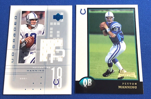 Peyton Manning /2 x Lot/1 , 1998 Bowman RC #1/1, 2001 UD Graded Game Worn #Pm - Bild 2 von 4