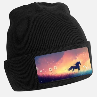 Unisex Cotton Unicorn Dandelion Print Beanie Hat