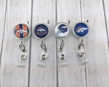 Bronco Badge Reel Nurse Retractable ID Holder Fun Badge Reel Football Gift