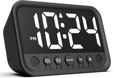 Small LED Digital Clock for Bedroom, Loud Alarm Clock for Heavy Sleepers Adults,