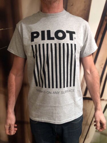 Pilot t-shirt - graffiti marker brand, black on grey - medium - 第 1/5 張圖片
