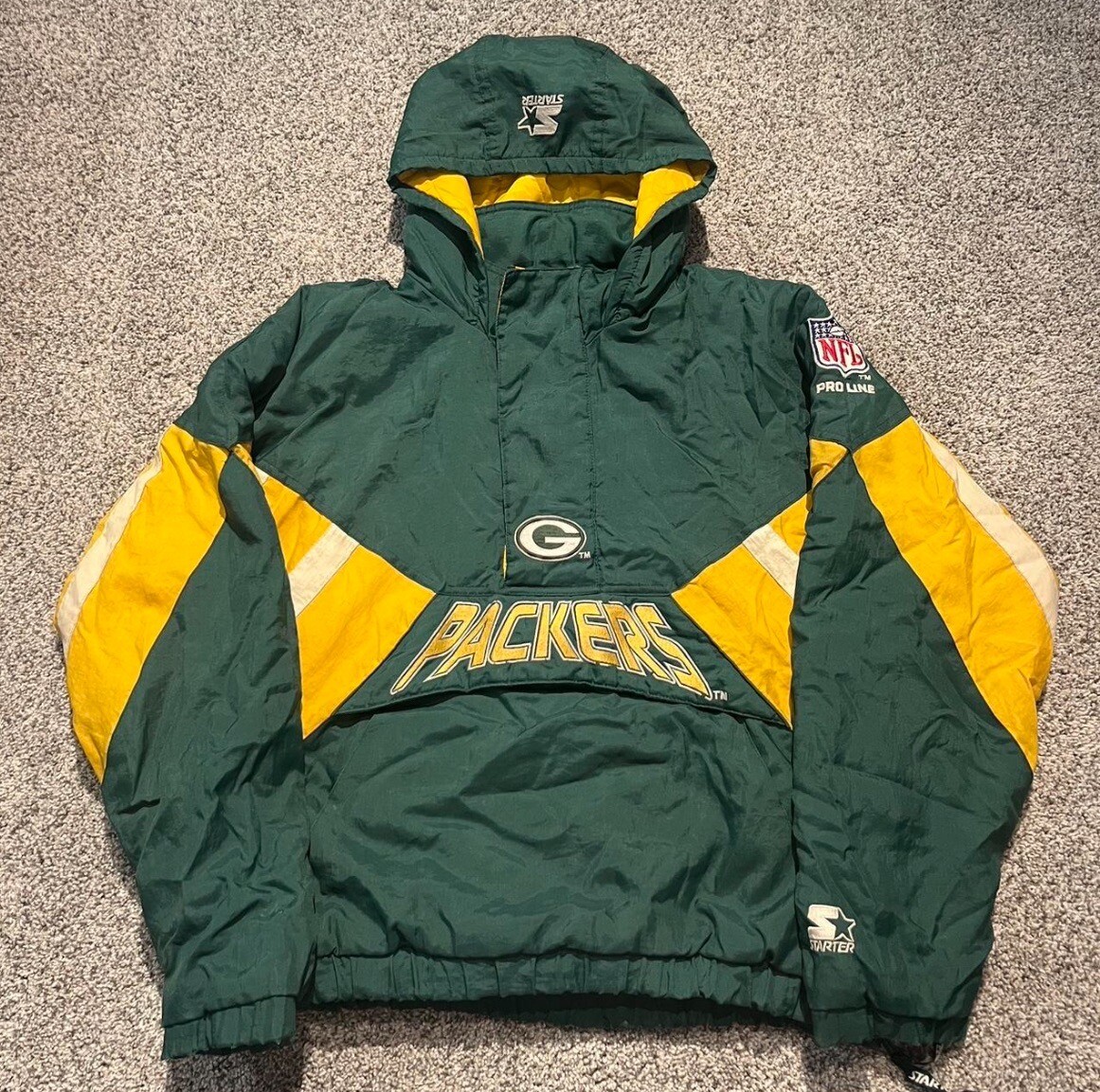 Vintage 90’s Starter Pro Line Green Bay Packers NFL Half Zip Pullover