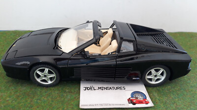 Ferrari 512 TR Testarossa 1991 Cabriolet Miniature MIRA échelle 1/18 - Bleu Métal, Zamak