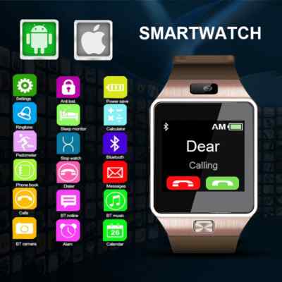 New Smartwatch Intelligent Digital Sport Gold DZ09 Pedometer For Phone Android