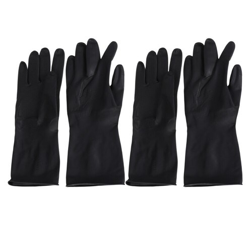 2 Pairs Barber Supplies Hair Salon Gloves Black Dishwashing Gloves