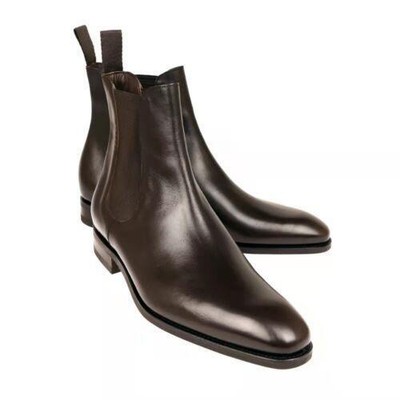 Mens Casual Pointed Toe Party Dress Chelsea boot Shoes Faux Leather Ankle Boots