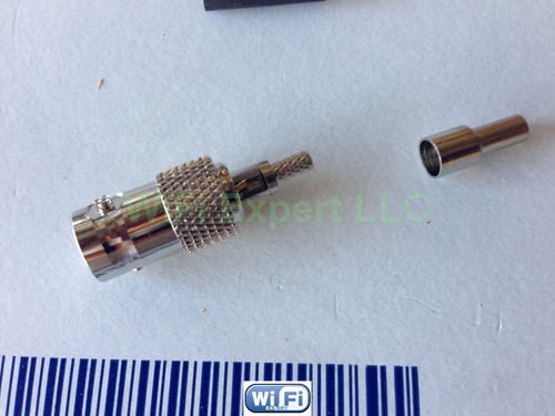 BNC Female crimp window solder RG316 RG174 RG179 LMR100 Cable Straight Connector - Picture 4 of 5