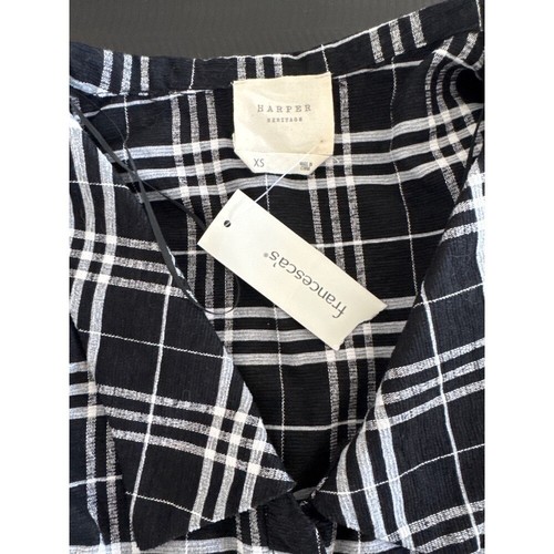 Francesca's Plaid Mini Dress Babydoll Button Front XS Harpers Heritage - Picture 3 of 3
