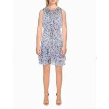 NWT Tommy Hilfiger Boho Floral Print Blouson Mini Dress Ruffle Flowy Tank Dress