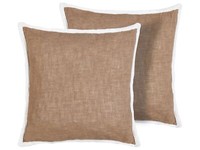 Dekokissen 2Er Set Baumwolle Braun 45X45 Cm Mit Quasten Zweifarbig Modern Ianthe