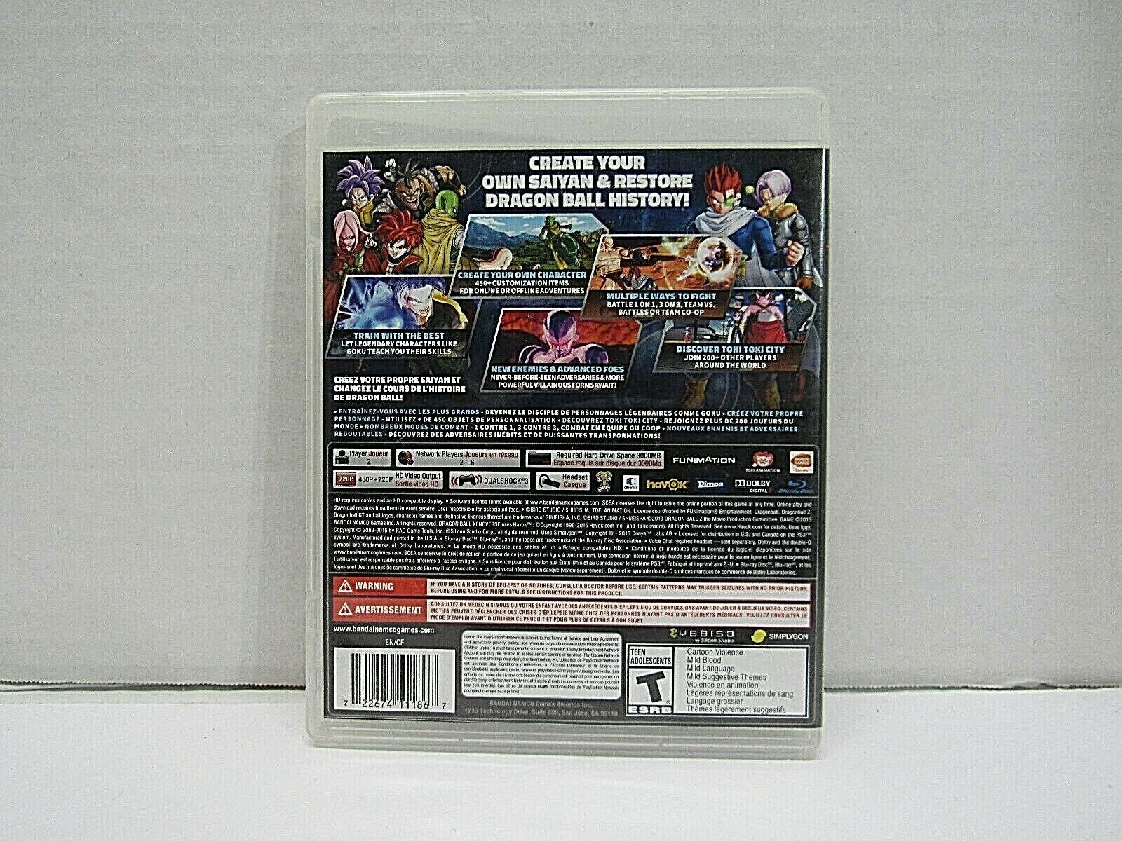 Dragon Ball XenoVerse (Sony PlayStation 3, 2015) No Manual Anime Fighting  Game 722674111867