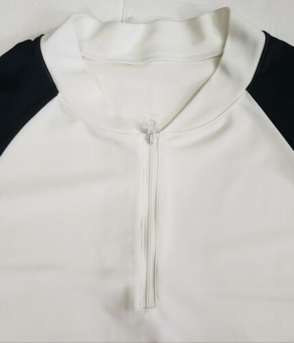 Disney Parks White-Black Shirt Short Sleeve Size XL1/4 Zipper / Cruise Line Logo - Picture 5 of 11