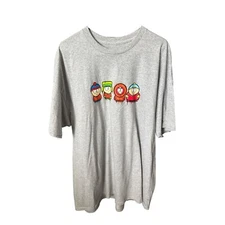 South Park NEW Gray EYES Cartman Kenny Characters Short Sleeve 2X