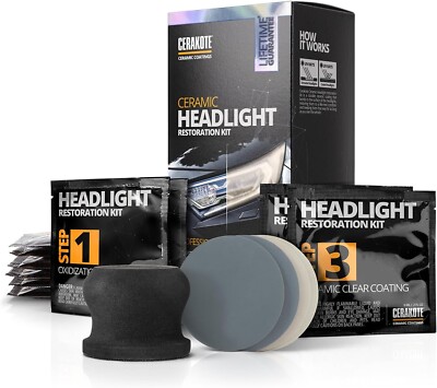 CERAKOTE Ceramic Headlight Restoration Kit   No Tools Needed   UV Clear Coat