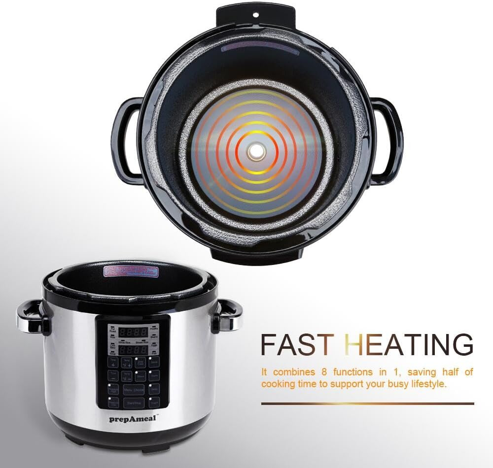 6QT 8-in-1 Electric Pressure Cooker & Multi-Cooker with Non-Stick Pot