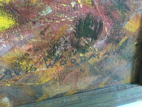 Avis Woodman signiertes Originalöl auf Leinwand gerahmt Herbst - Maine Estate - Bild 5 von 6