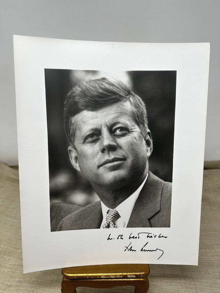 John F Kennedy Photo 8x10 Card Stock Facsimile Signature Best