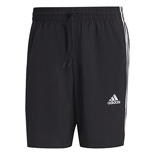 Adidas Uomo Aeroready Essentials Chelsea 3-Stripes Shorts, Black/White, L