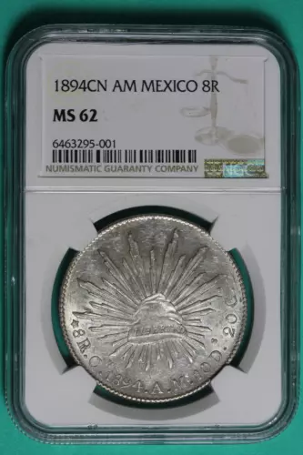 1894CN AM Mexico 8R NGC MS62 Silver Libertad #B37651