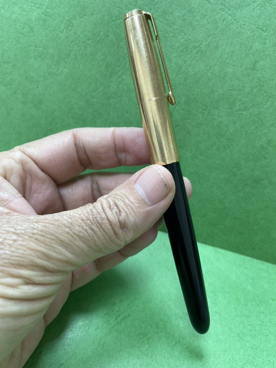 Parker 51 Fountain pen Gold Filled 12k gold nib -Black R3 | eBay