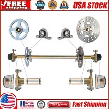 740mm 29" Go Kart Rear Axle Kit Wheel Hub Sprocket Brake Disc For ATV Quad Buggy