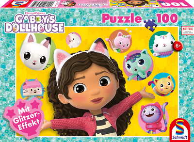 100 Teile Schmidt Spiele Kinder Puzzle Gabby's Dollhouse Glitzer Freunde 56475