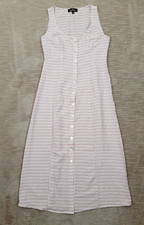 Lulus Women's Sz S Pale Pink Plaid Button Front Maxi Dress Cottage Boho Flowy