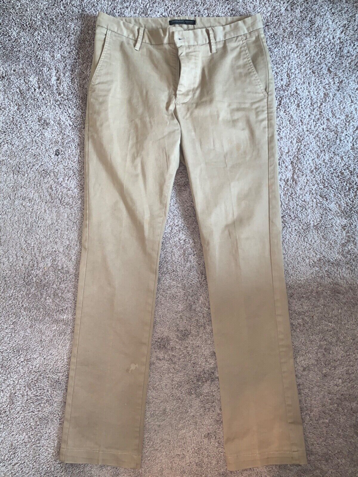 Zara Men Khaki Chino Dress Pants 38x32 - image 1