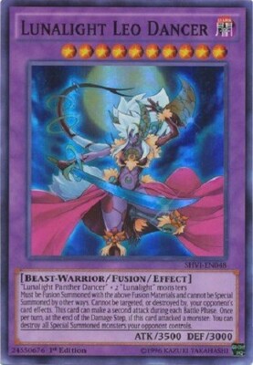 Yugioh Lunalight Leo Dancer - 1st Edition Super Rare NM - Free Holographic Card