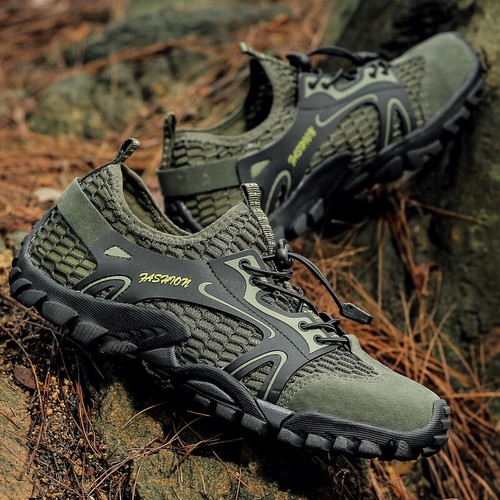 Outdoor Herren Wandern Netz Atmungsaktiv Waten Fluss Schuhe Leicht Rutschfeste Turnschuhe - Bild 23 von 32