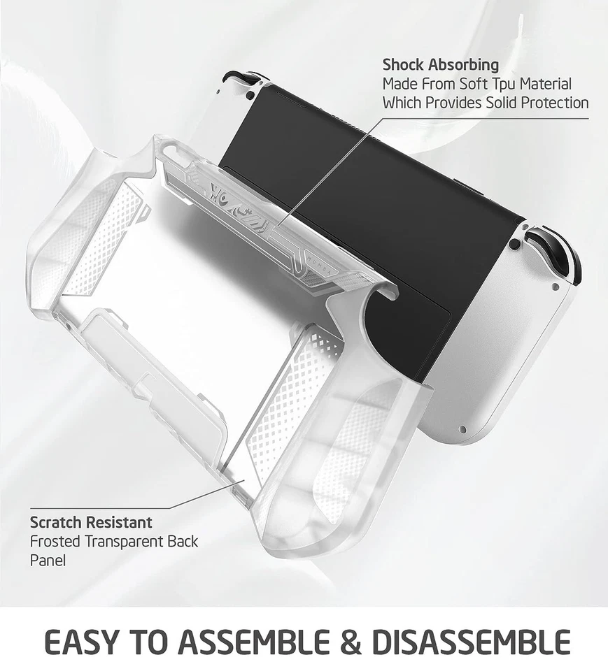 Mumba Dockable Case for Nintendo Switch OLED 2021 TPU Grip Shell ProtectiveCover - Image 2 of 4