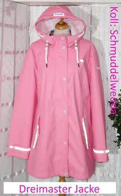 DREIMASTER Designer Regen - Wetter Jacke XXL Rosa Kapuze Koll: Schmuddelwedda