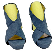 Nine West Womens Stiletto Formal Heels Sandals Size 7.5M Black Suede Open Toe