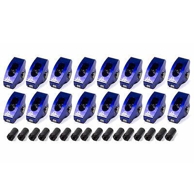 Scorpion 1002, Set of 16 Blue Aluminum Sbc Roller Rocker Arms 1.6 Ratio 3/8 Stud