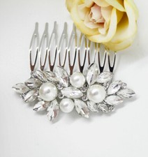 2X Silver tone hair comb bridal wedding crystal rhinestone hair accessories ha36