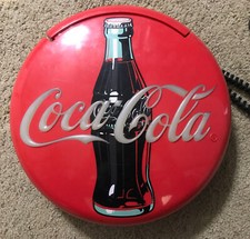 Vintage Coca Cola Telephone Round Disc Blinking Landline Telephone
