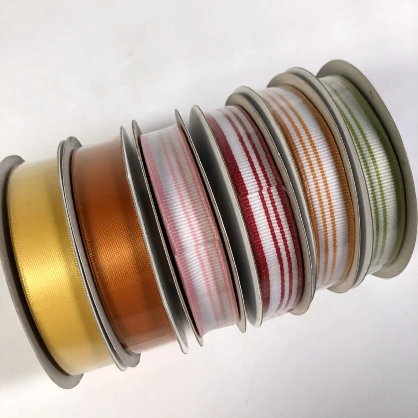 Stampin' Up Satin Ribbon Grosgrain Striped Green Red 1/2" 5/8" 70 Yards Lot of 6 - Image 4 of 4