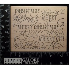 DENAMI DESIGN RUBBER STAMPS XL MERRY CHRISTMAS WISHES BACKGROUND SAYING 2807