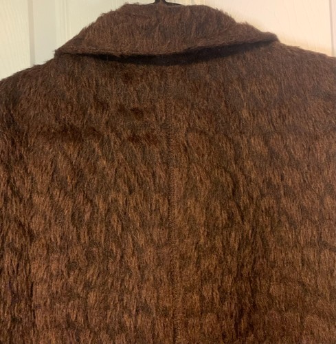 Akris Alpaca Blend Coat Size 4 Women's Brown Mid Length Collared Button Up - Picture 7 of 9