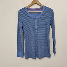 JANE & BLEECKER Women's Blue Striped Comfort Pajama Set Pants/Shirt Size S