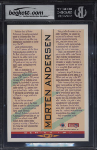 Stadium Club 1993 5x7 foto maestra solo para miembros Morten Anderson como nueva BGS 9 con 9,5 - Imagen 2 de 2