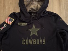 Dallas Cowboys Hoodie Youth Large 14-16 Black Nike Salute to Service NFL