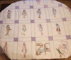 Vintage 1950 Handmade Embroidered Bedspread 84" X 70" People Of The World — photo 7